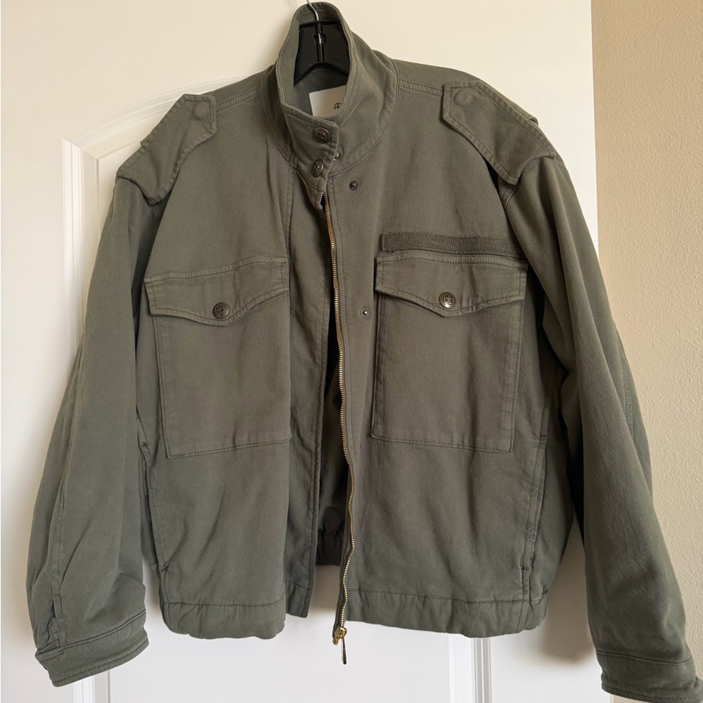 Anine Bing Olive Green Military Field Jacket